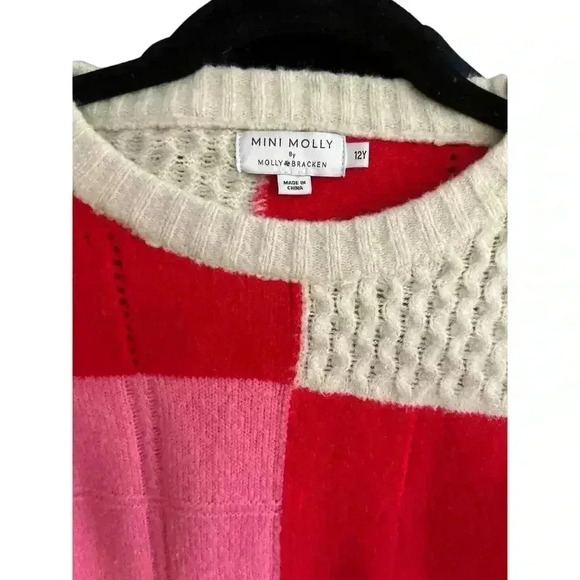 MINI MOLLY checkered knit sweater size 12 - Picture 2 of 5
